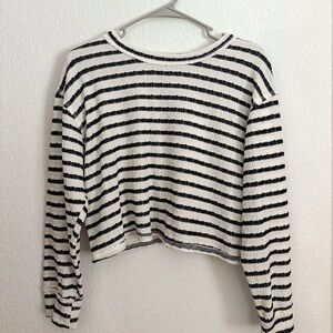 Striped Black and White Women's Top